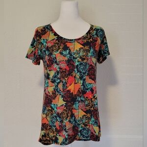 LuLaRoe Multicolor Floral Short Sleeve Top